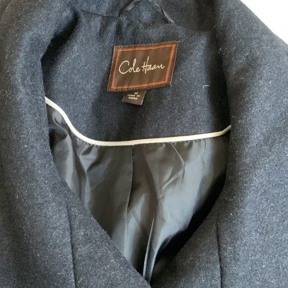 Cole haan wool blend gray coat size medium outerwear - Picture 5 of 11